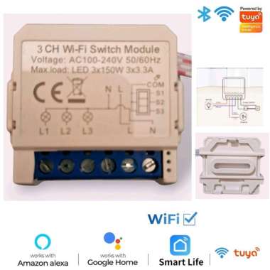 TUYA Mini DIY Smart Switch Modul Kontrol 16A smart breaker Sakelar pintar Pemutus Sirkuit Cerdas rem
