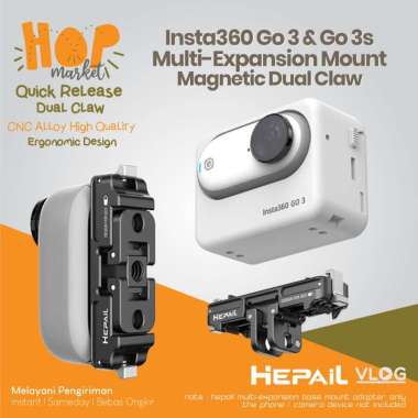 HEPAiL Magnetic Mount for Insta360 GO3 GO3S Quick Release Bracket Mounting Adapter untuk Insta 360 G