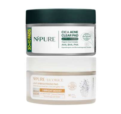 NPURE BUNDLING EXFOLIATING CICA ACNE CLEAR PAD - LICORICE LIGHT UP BRIGHTENING PAD