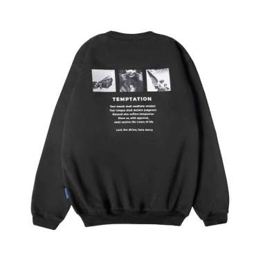 EVERNEXT - SWEATER CREWNECK LONGSLEEVE HITAM FLEECE PRIA SWEATER COWOK BAD DISEASE DISTRO TEMPTATION