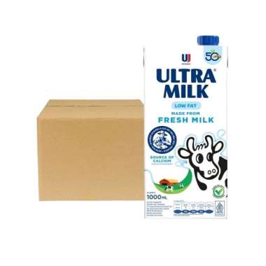 Ultra Milk Susu UHT Low Fat 1 Karton Dus ( 12 x 1000ml )