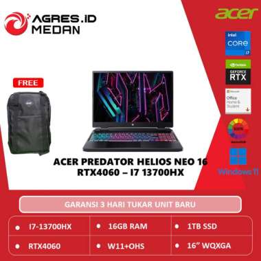 ACER PREDATOR HELIOS NEO 16 RTX4060 I7 13700HX 16GB 1TBSSD 165Hz Bundling