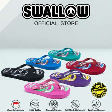 Swallow Sandal Jepit Toya Kid - Sendal Karet Anak Wanita Pria Anti Selip Red Uk 8