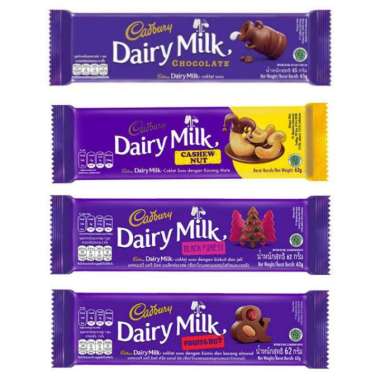Promo Harga Cadbury Dairy Milk Fruit & Nut 62 gr - Blibli
