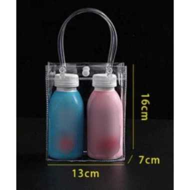Tas Kantung Tangan PVC Plastik Transparan Mika Polos Kantong Mika Tas Goodie Gift Bag Hampers bag Mu