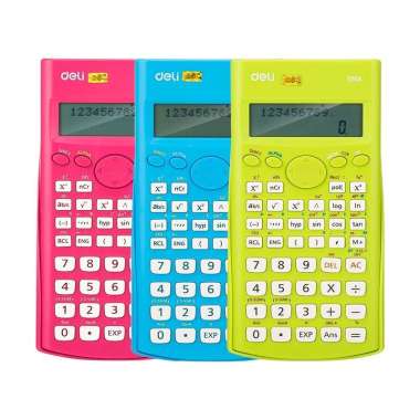 Deli Kalkulator Scientific 240 Fungsi 10+2 Digits Display 3 Warna Calculator Scientific Blue