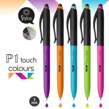 Milan Pulpen Ballpoint P1 Stylus Colours 1mm Lucu Aesthetic Twist Mechanism pink