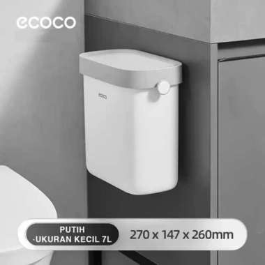 ECOCO Uncovered Wall Hanging Trash Can - Ember Kamar Mandi Yang Dipasang Di Dinding Rumah Tangga Toi