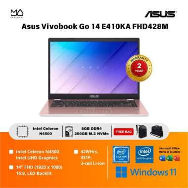 Laptop ASUS Vivobook Go 14 E410KA FHD428M FHD429M - Garansi Resmi Asus Indonesia FHD429M Mixed Black