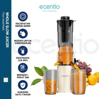 Ecentio Slow Juicer Portable 82mm caliber multifungsi blender tanpa ampas bear 550ML+600ML 150W whit