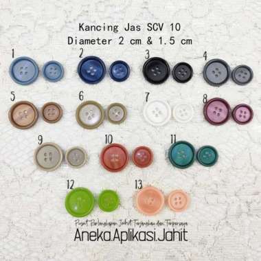 [2/2] 1 LUSIN KANCING JAS SCV 10 2 CM (BESAR) ABU MUDA