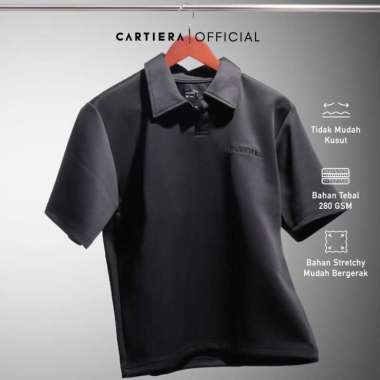 Loco Polo Cartiera Scuba 280 GSM Oversize Polo Shirt Pria / Kaos Kerah Lengan Pendek L