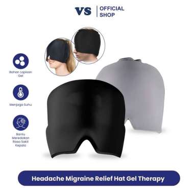 RMS Alat Terapi Kompres Kepala Migrain RS033 Headache Migraine Relief Hat Gel Therapy Black