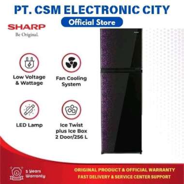 SHARP SJ-316MG GB/GR KULKAS 2 PINTU MAGNEGLAS SERIES [237 L] GARANSI RESMI
