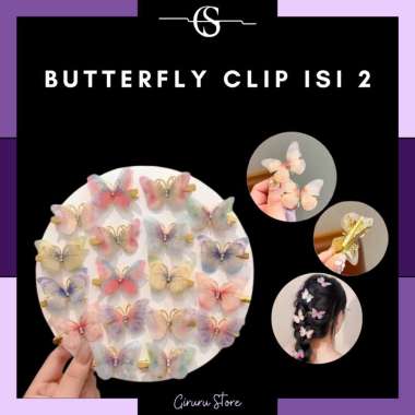 Jepit Rambut Butterfly Cantik / Fashion Korea Import Jepitan Kupu-Kupu Wanita ROSEPINK