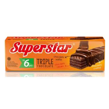 Superstar wafer triple chocolate isi 6 x 16 gram