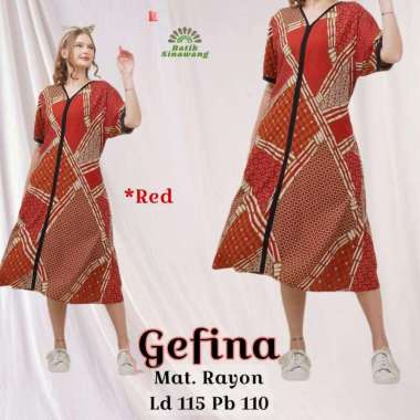 [ALESHA] Daster Batik Payung GEFINA Bahan Rayon Super GEFINA-RED