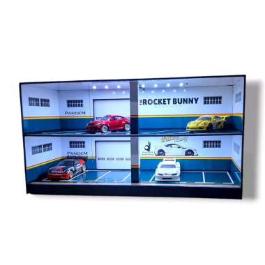 Pandem Rocket Bunny Diorama parkiran basement diecast skala 64 Garasi basement 2lantai