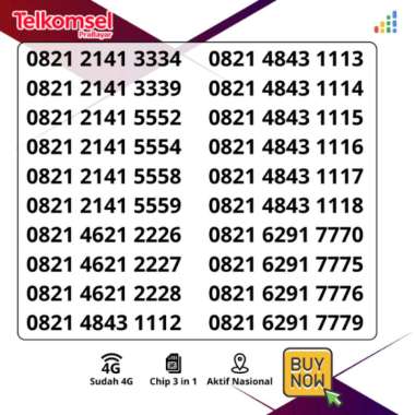 NOMOR CANTIK SIMPATI TELKOMSEL EKOR TRIPLE X RAPIH - 4G Ready 0821 2141 3334