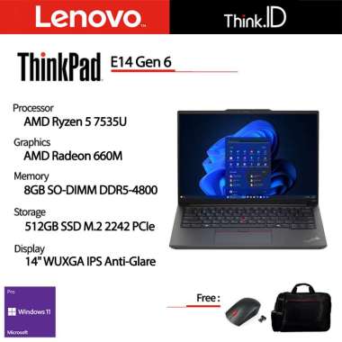 Lenovo ThinkPad E14 G6 AMD Ryzen 5 7535U 8GB 512GB NVMe 14" IPS Win11P