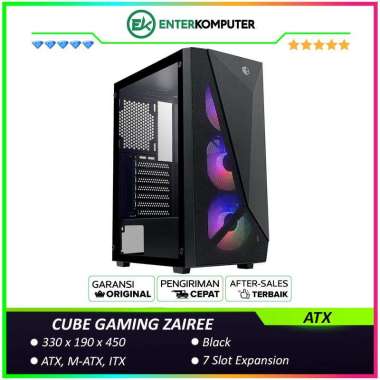 CUBE GAMING ZAIREE - ATX Gaming Case - Left Side Tempered Glass - PSU Cover - Dust Filter