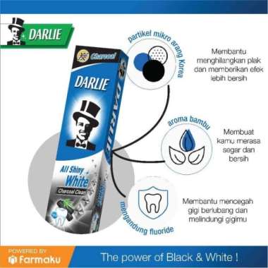 Twin Pack Darlie All Shiny White Charcoal Pasta Gigi 80 gr