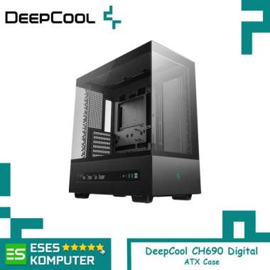 Case DeepCool CH690 Digital Black / White ATX Mid-Tower Casing Hitam