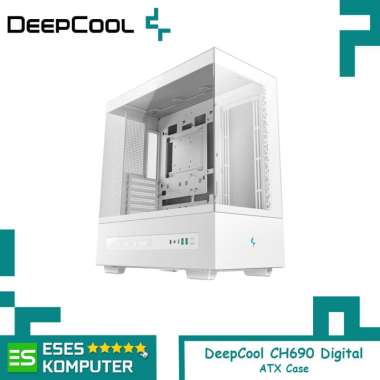 Case DeepCool CH690 Digital Black / White ATX Mid-Tower Casing Putih