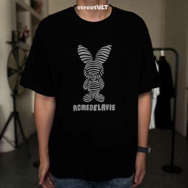 ADLV Stripe Rabbit Short Sleeve T-Shirt Acme De La Vie 2 Black