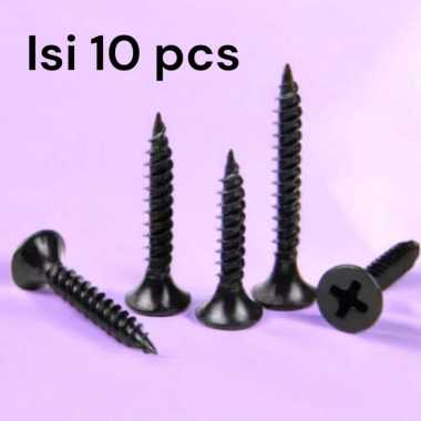 Skrup baja (10 pcs), scrup hitam kayu, scrup gypsum scrup hitam 3/4"