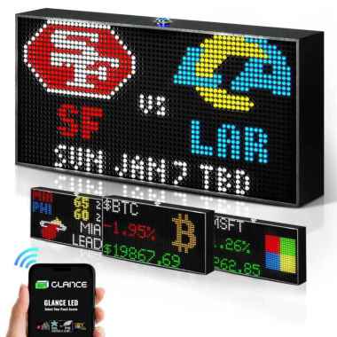 PANELFI SN2000 Glance Led Ticker Display Real Time Stock Crypto Sports News Weather Smart Pixel Cloc