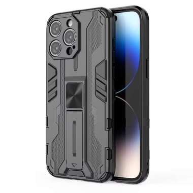 CASING IPHONE 12 PRO MAX CASE KICKSTAND ARMOR HARDCASE IPHONE 12 PRO MAX HITAM