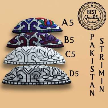 Peci Kopiah Pakistan Strimin Aneka Warna Motif dan Ukuran 5
