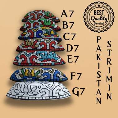 Peci Kopiah Pakistan Strimin Aneka Warna Motif dan Ukuran 7