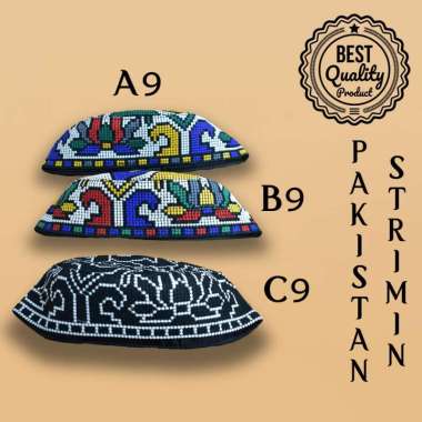 Peci Kopiah Pakistan Strimin Aneka Warna Motif dan Ukuran 9