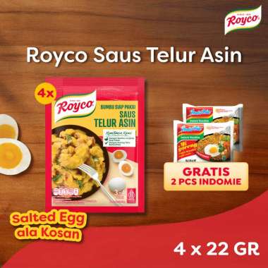 ROYCO Bumbu Ayam Telur Asin [4 Pcs x 22 g] Free Indomie Goreng Special Mie Instan 2 Pcs x 85 g
