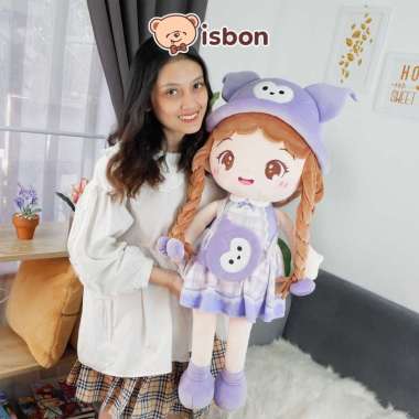 ISTANA BONEKA Cewek Floopy Schoolmate Jumbo 22in Rambut Panjang With Topi Lucu Mainan Anak Hadiah Ce