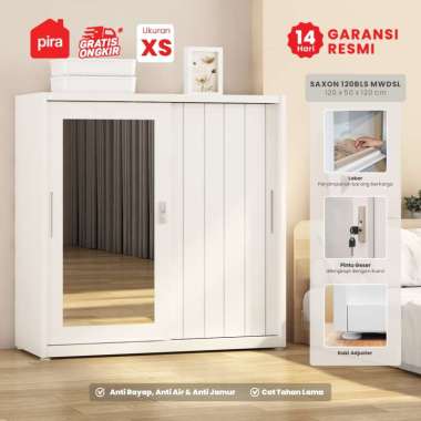 PIRA - SAXON 120BLS MR MWDSL Lemari Pakaian Besi Pintu Sliding dengan Cermin / Lemari Pakaian Anak S
