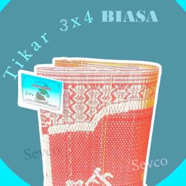 Karpet Tikar Plastik Anyam 3x4 BIASA Merek Bonsai / Tikar Lantai Jadul Bagus Tebal 3 Lipat