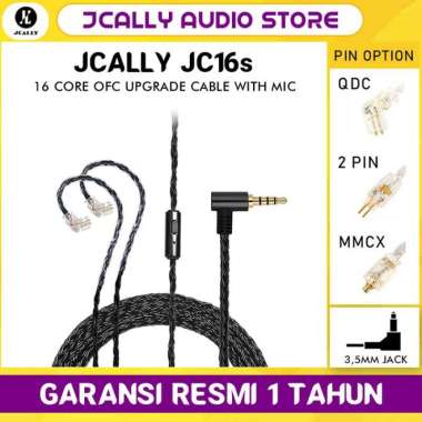 JCALLY JC16S KABEL UPGRADE OFC 16 CORE WITH MIC IEMSET CABLE QDC