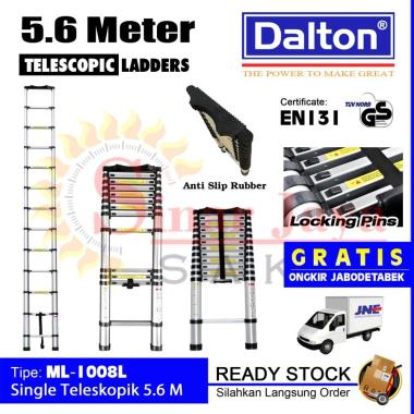 Tangga Teleskopik 5.6 Meter Tangga Lipat Alumunium Dalton ML-1008L 5,6