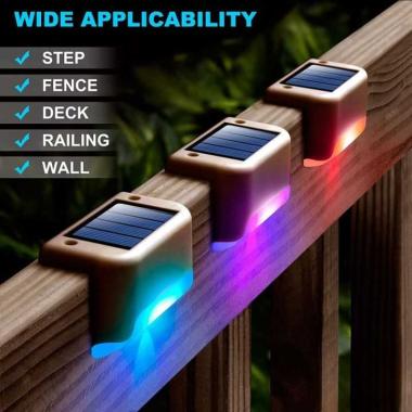 Lampu tenaga surya/taman/Pagar/Tembok/solar cell/panel RGB 1 Set 8 PCS Hitam