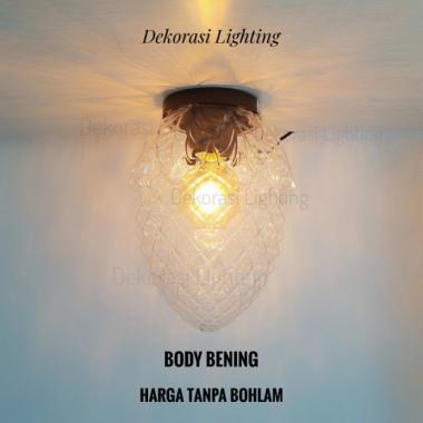 Lampu Plafon Teras Balkon Minimalis Waterproof Acrylic Dekor Body bening