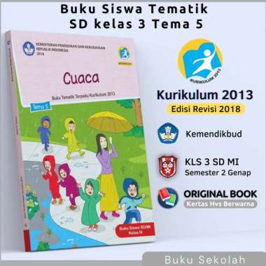 Buku Tematik SD Kelas 3 Tema 5 Cuaca | Buku Paket Pelajaran Siswa Anak Murid Sekolah Tematik Terpadu