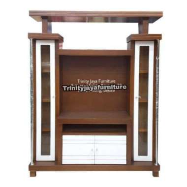 Bufet Tv lemari Tv lemari Pajangan kayu Plywood Full Hitam