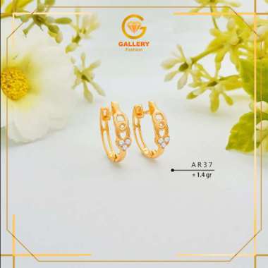 Anting Klip Emas 6Karat dan 8Karat Model Simple Klasik AR 37 Kadar 375 atau 8K