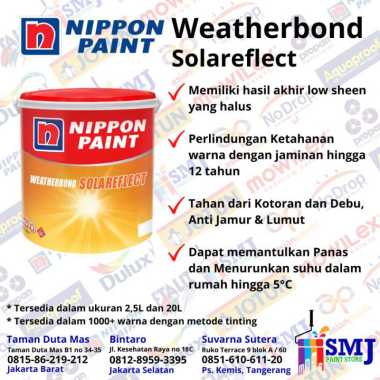 CAT TEMBOK EXTERIOR WEATHERBOND SOLAREFLECT TINTING NIPPON PAINT 20 L Custom Muda