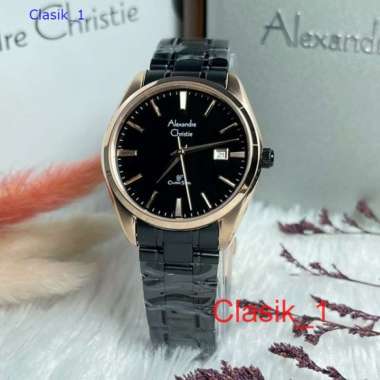 Original 100%!! Alexandre Christie Wanita AC 8515 / AC8515 Rosegold Black Garansi Resmi 1 Tahun