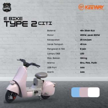 E Bike Keeway Type 2 Citi Pink
