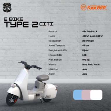 E Bike Keeway Type 2 Citi Putih